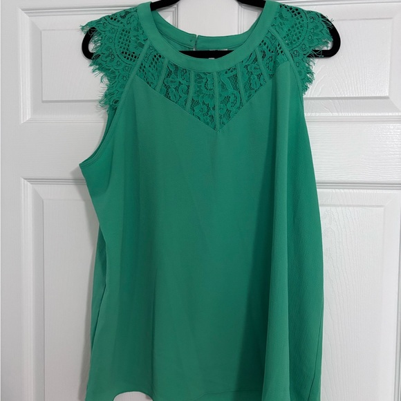 Cato Tops - Cato Green Lace Sleeveless Top